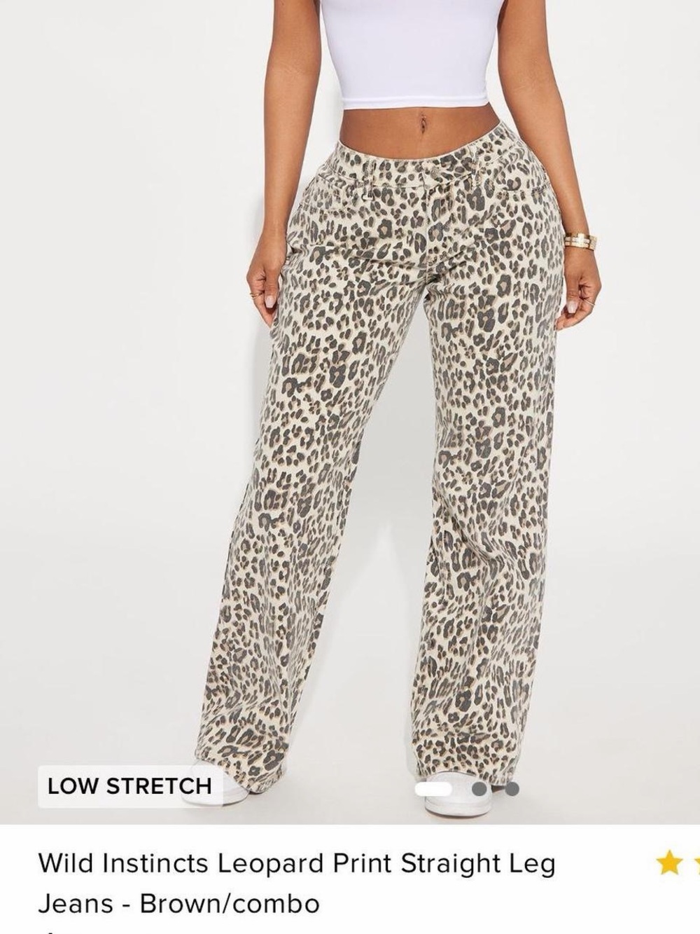 Fashion nova leopard cheetah straight leg jeans NWT size 0